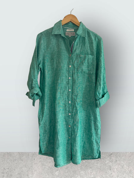 Classic green shirt dress