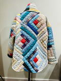 Quilt coat jacket " blue run on a blue day"