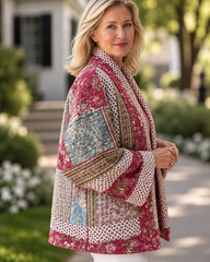Quilt Jacket  “Cranberry Manor ” OSFA -up to 3X
