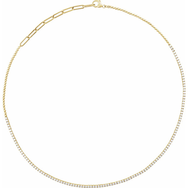 Natural Diamond 14K   adjustable 16”- 18 Necklace