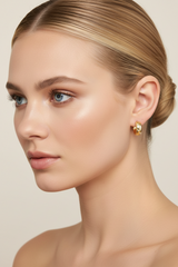 18k diamond huggy hoop earring