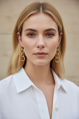 Three ring snake earrings