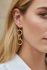 Three ring snake earrings