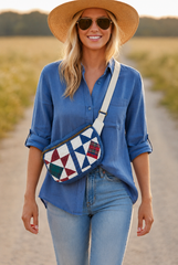 Vintage quilt Crossbody bag-stellar stars