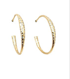 Scattered diamond hoop post earrings
