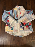 Quilt coat jacket " blue run on a blue day"