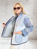 Custom. NEW STYLE Quilt Market Jacket  "ombré blues"