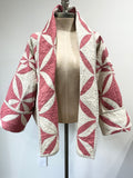 Quilt coat jacket , vintage Rose, OOAK