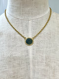 22k diamond genuine  Imperial Roman Coin necklace