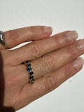 Blue sapphire  eternity 14k ring