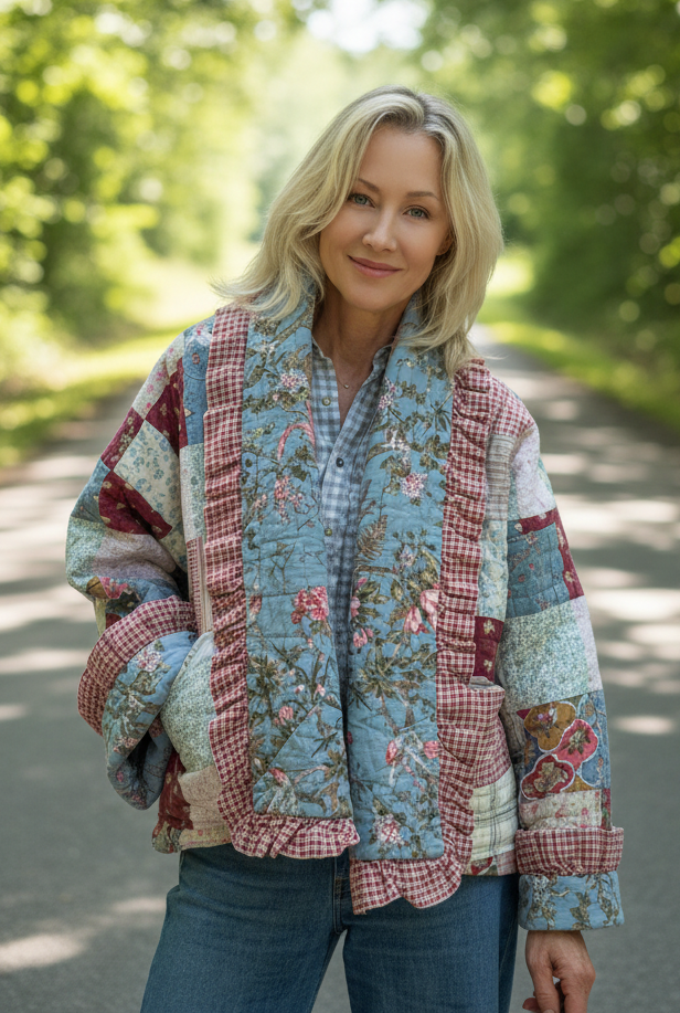 Quilt Jacket  “ prairie patch”  OSFM