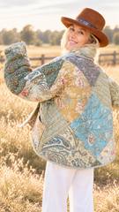 Quilt Jacket  “Sage cottage ” OSFM -up to 2X