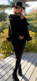 Black Shawl ruffle wrap