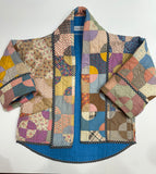 Quilt coat jacket "buttons & bow ties"