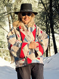 Quilt coat jacket "get to the point" ooak