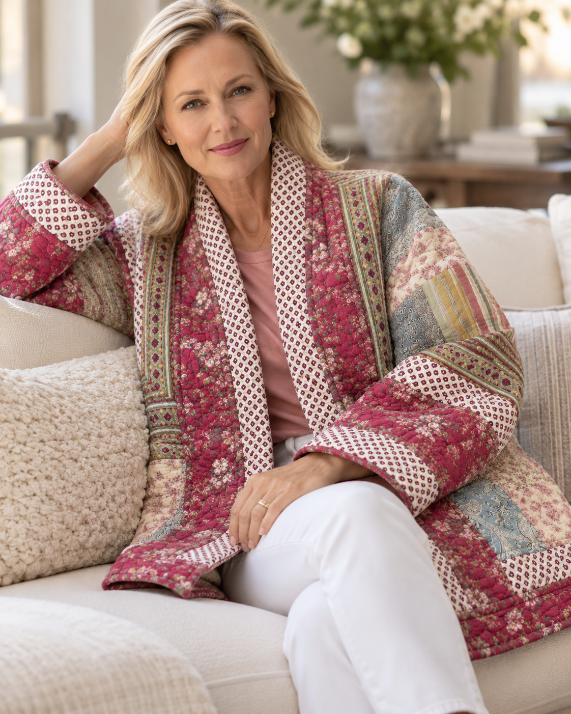 Quilt Jacket  “Cranberry Manor ” OSFA -up to 3X