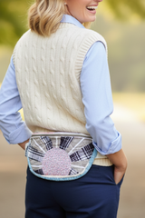 Vintage quilt Crossbody bag-fanny pack “sand and sun”