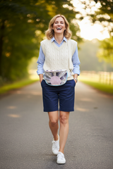 Vintage quilt Crossbody bag-fanny pack “sand and sun”