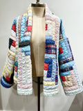 Quilt coat jacket " blue run on a blue day"