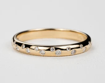 Scattered Diamond Stacking Ring