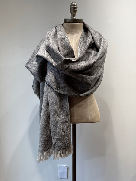 Shawl scarf fringed cashmere