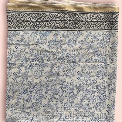 NEW Gold Silk edge Shawl scarf , blue