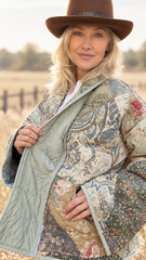 Quilt Jacket  “Sage cottage ” OSFM -up to 2X