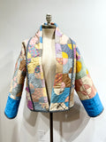 Quilt coat jacket "buttons & bow ties"