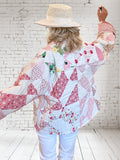 Quilt coat jacket "strawberries and cream"