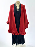 Red Shawl ruffle wrap