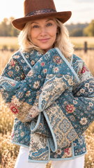 Quilt Jacket  “The Teal Deal ” OSFM -up to 2X