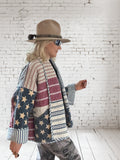 Quilt coat jacket "USA" OOAK , OSFM