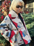 Quilt coat jacket "get to the point" ooak