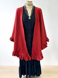 Red Shawl ruffle wrap