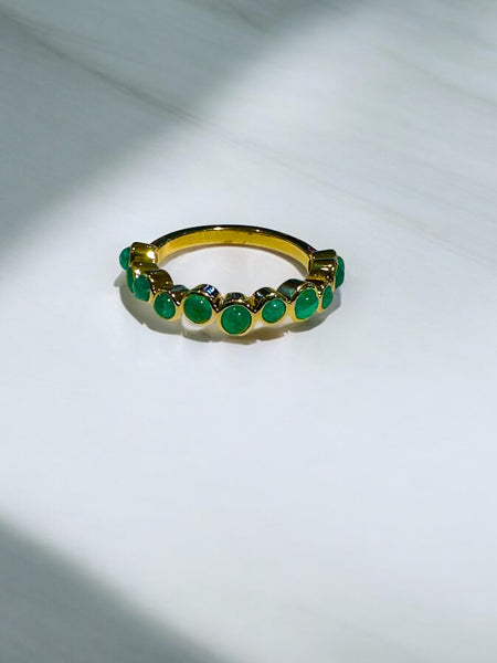 Emerald "bubble" 14k ring