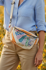 Vintage quilt Crossbody bag-orange crush