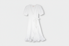 A White Linen Wrap Dress