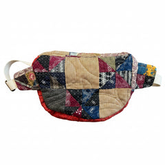 Vintage quilt Crossbody bag- indigo calico