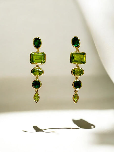 Emerald and peridot  earrings