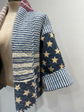 Quilt coat jacket "USA" OOAK -smaller size