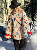 Quilt coat jacket "get to the point" ooak