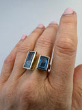 Aquamarine / kyanite statement ring