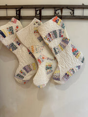 Vintage whites Christmas stocking