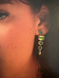 Emerald and peridot  earrings