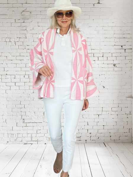 Quilt coat jacket vintage "pretty in pink"