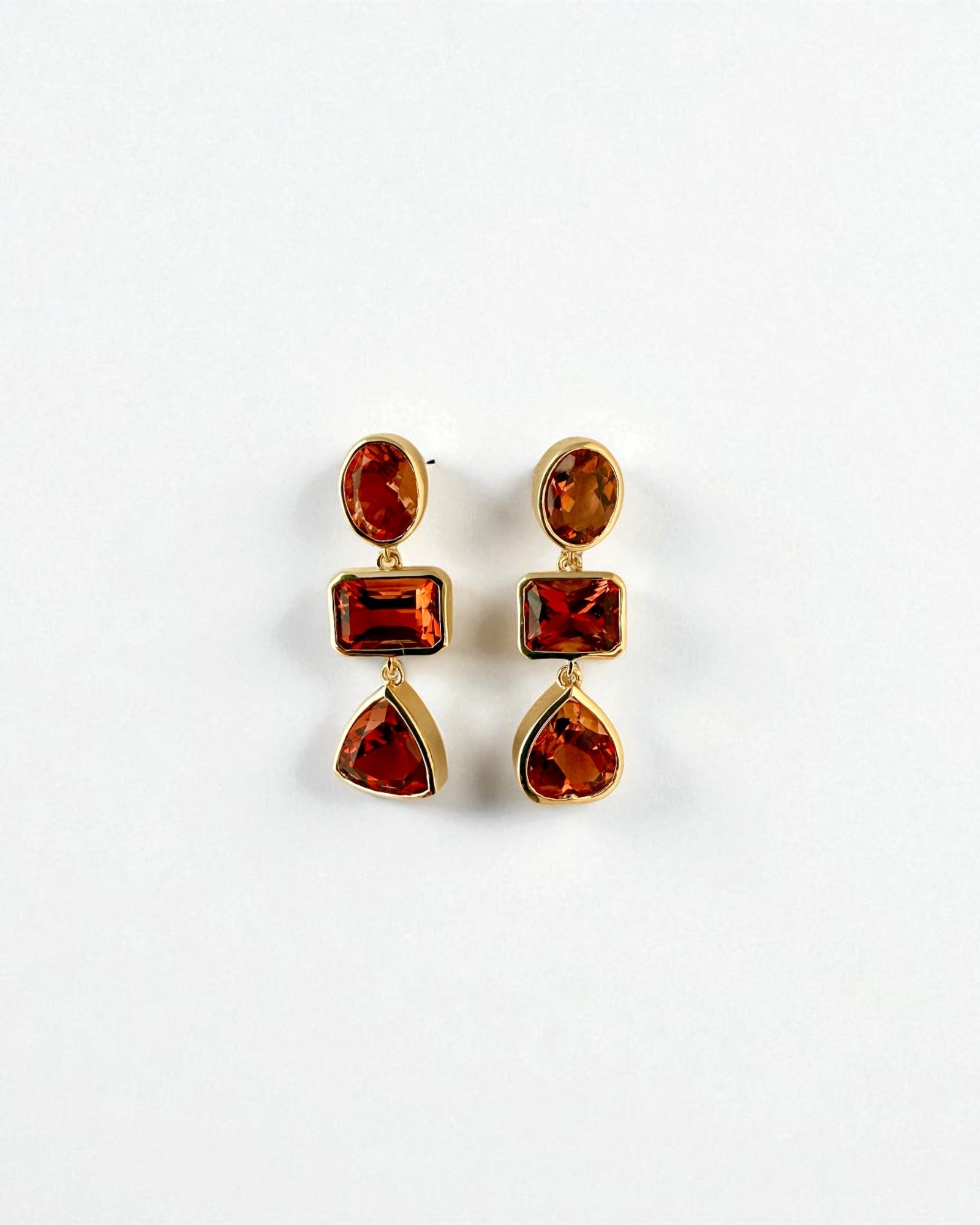 Sunstone triple crown earrings
