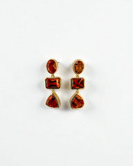 Sunstone triple crown earrings