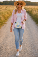 Vintage quilt Crossbody bag-meadow walk