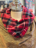 Holiday red plaid scarf