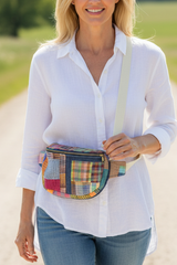 Vintage quilt Crossbody bag- fanny pack -patchwork prism